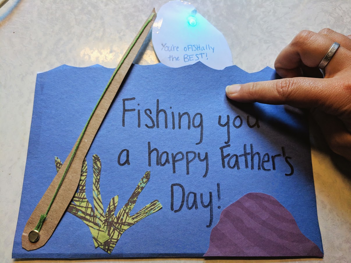 fathers day card fishing kids craft